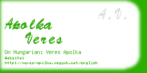 apolka veres business card